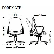 Chair Forex with armrests fabric blue, 1000000000021132 05 