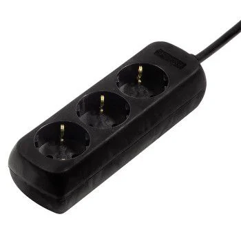 Hama power strip 3 sockets 1.4m black, 2004007249303912