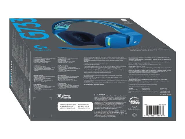 Gaming Earphone Logitech G733 Blue Lightspeed Wireless RGB, Microphone, Blue, 2005099206091788 05 