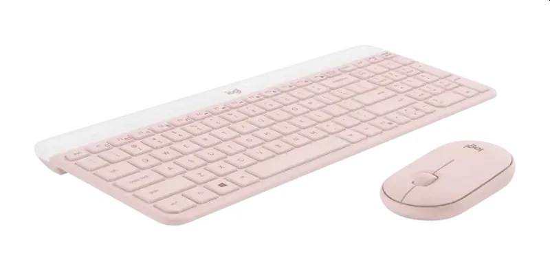 Комплект Logitech MK470 Slim безжична клавиатура+мишка, розов, 2005099206107878 03 