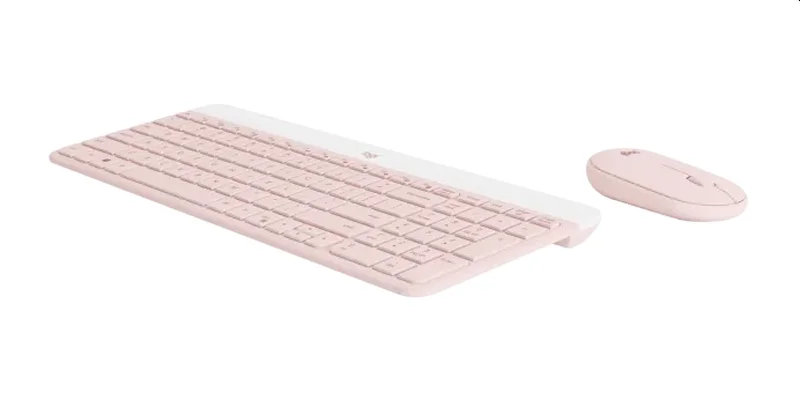Комплект Logitech MK470 Slim безжична клавиатура+мишка, розов, 2005099206107878 04 