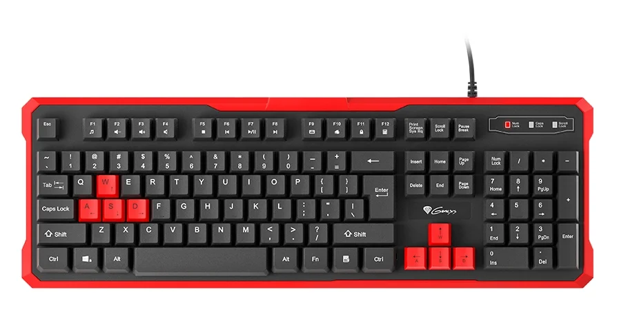 Геймърска клавиатура Genesis Rhod 110 Red Us Layout черен-червен, 2005901969407747