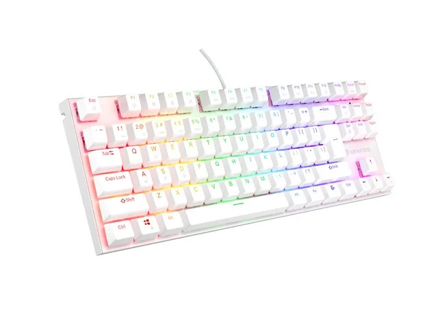 Gaming Keyboard Genesis Thor 303 TKL Red Switch, Silent, White, 2005901969443127