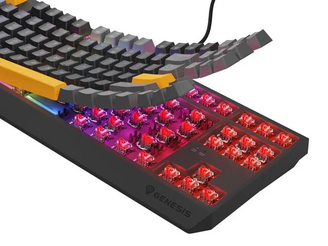Genesis Gaming Keyboard Thor 230 TKL Anchor Gray Positive US RGB Mechanical Outemu Red, 2005901969443318 04 