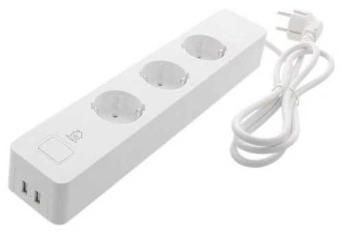 Power Strip Delcato SH-P03USB2, Smart, 2 outlet + 2xUSB, White, 2007333048046703