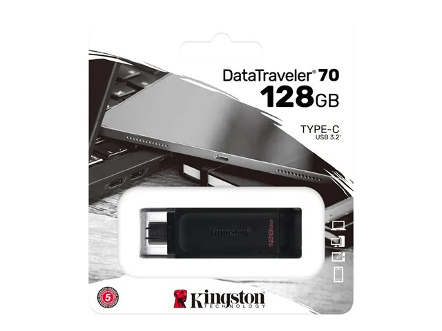 Памет USB Type-C 3.2 128GB Kingston DataTraveler 70 черен, 2000740617305371 05 