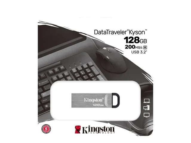 Kingston USB 3.2 DataTraveler Kyson 128GB Silver, 2000740617309119 05 