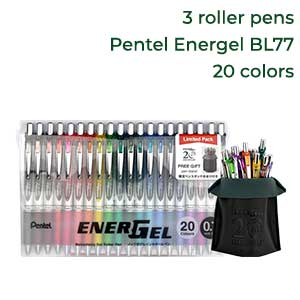 Roller pen Pentel Energel BL77 20 colors