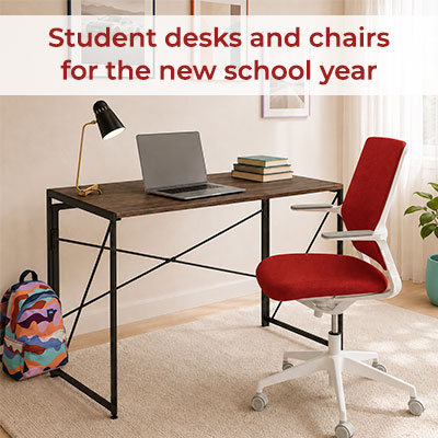 Student desks and chairs