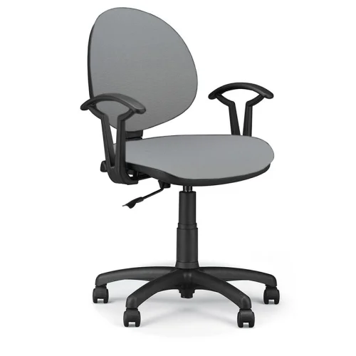 Chair Smart Black with arm fabric grey, 1000000010002072