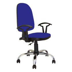 Chair Prestige Steel armrest fabric blue
