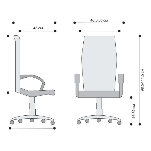 Chair Omega with armrests, gray, 1000000000010126 04 