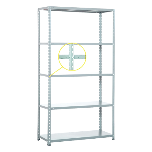 Metal shelving Zeus 5 shelves galvanized, 1000000000010193 02 