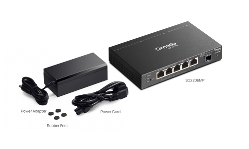 TP-Link SG2206MP_VZ Managed Switch - 6-Port L2 PoE+, 2001210002602402 06  — OK Office TP-Link SG2206MP_VZ Managed Switch - 6-Port L2 PoE+, 2001210002602402 06