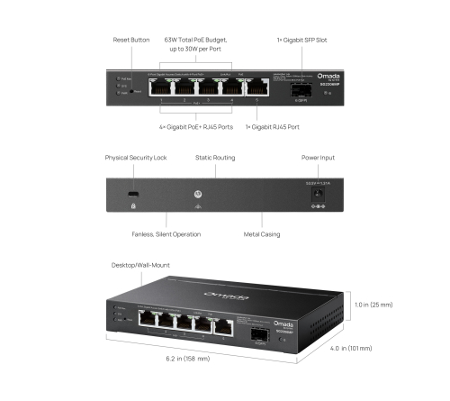 TP-Link SG2206MP_VZ Managed Switch - 6-Port L2 PoE+, 2001210002602402 07  — OK Office TP-Link SG2206MP_VZ Managed Switch - 6-Port L2 PoE+, 2001210002602402 07