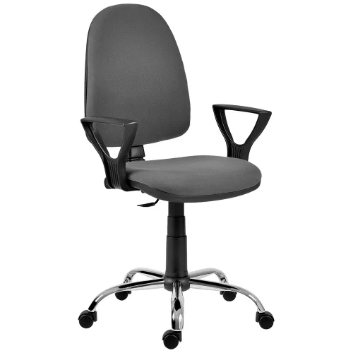 Chair Omega chrome with armrests, gray, 1000000000012738
