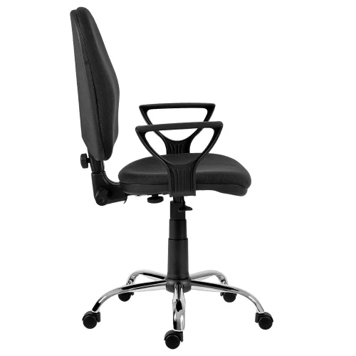 Chair Omega chrome with armrests, black, 1000000000012739 02 