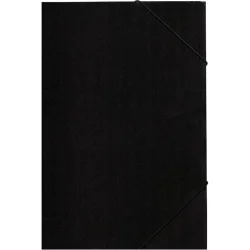 Папка карт. с ластик черна