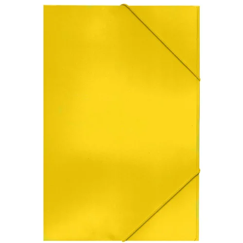 Cardboard folder with elastic yellow, 1000000000005606
