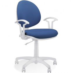 Chair Smart White eco leather blue