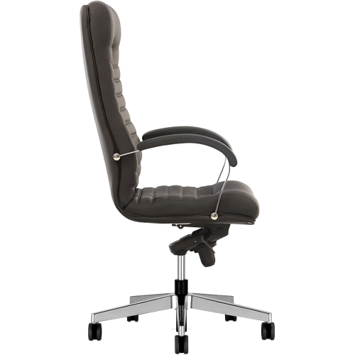 Chair Orion steel genuine leather black, 1000000000014091 03 