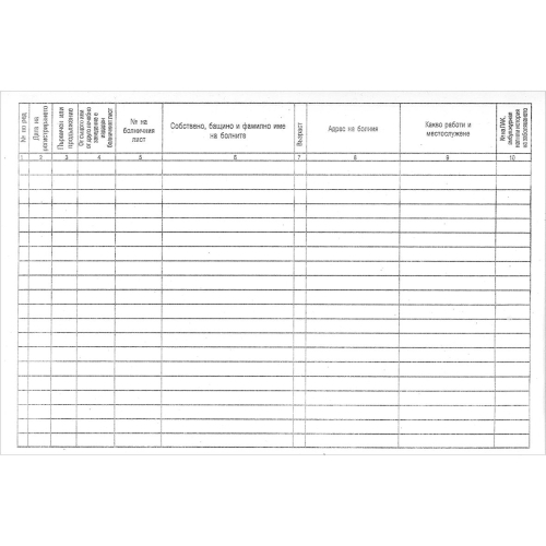 Diary for the issued sick leaves SC, 1000000000001848 02 