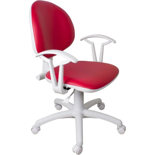 Chair Smart White eco leather red, 1000000000015760