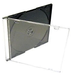 Кутия CD/DVD прозрачна черна Slim