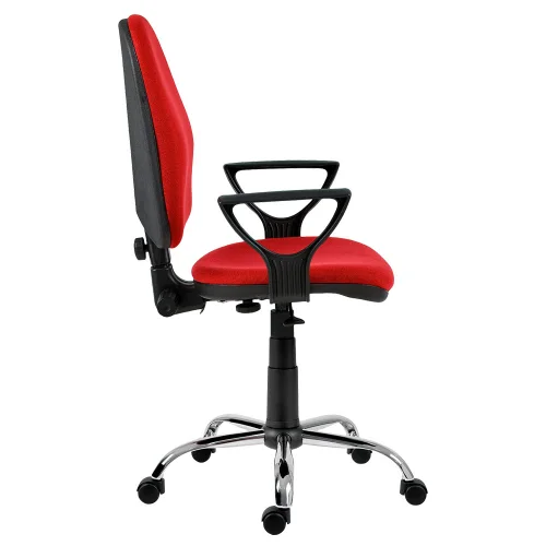 Chair Omega chrome with armrests, red, 1000000000016961 02 