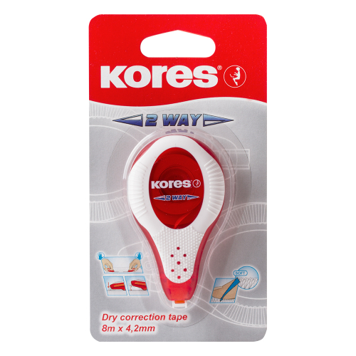 Kores 2WAY Red Correction tape 4.2mm/8m, 1000000000050221 02 