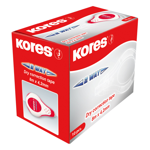 Kores 2WAY Red Correction tape 4.2mm/8m, 1000000000050221 03 