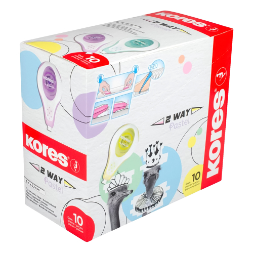 Коректор лента Kores 2WAY Pastel 4мм/8м, 1000000000050222 07 