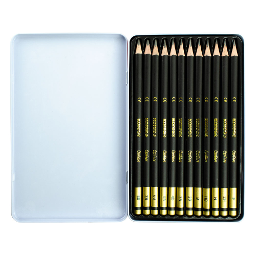 Kores pencil set 12pcs metal box, 1000000000050276 02 