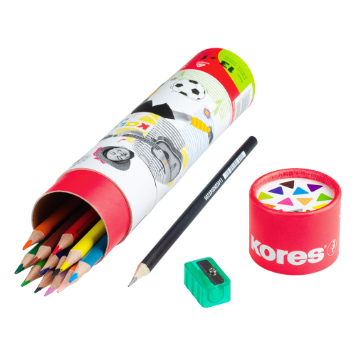 Цветни моливи Kores Kolores 12цв тубус, 1000000000050252 02 