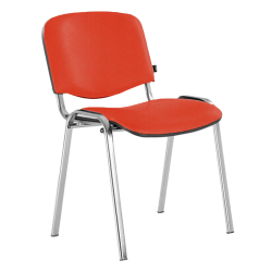 Стол Iso Chromе еко кожа червен