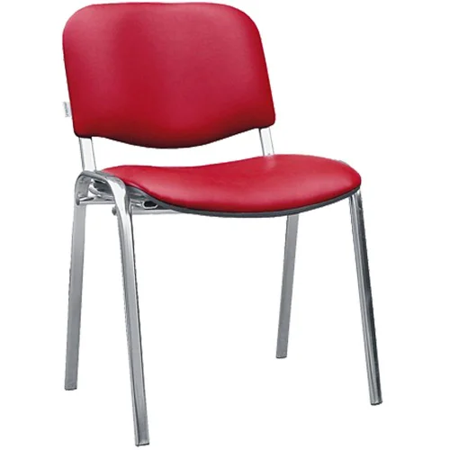 Chair Iso Chrome eco leather red, 1000000000019124