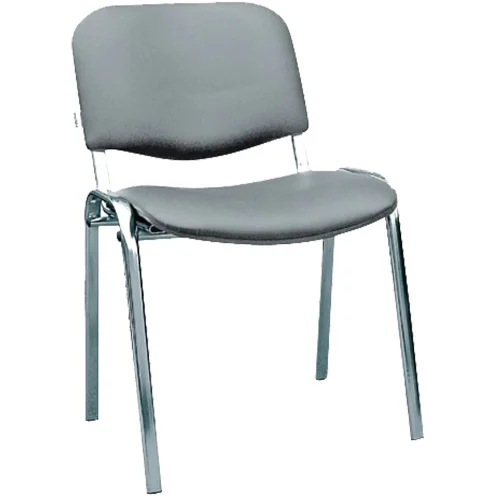 Chair Iso Chrome eco leather grey, 1000000000019498