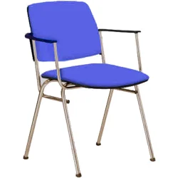 Chair Isit Arm Chrome fabric blue