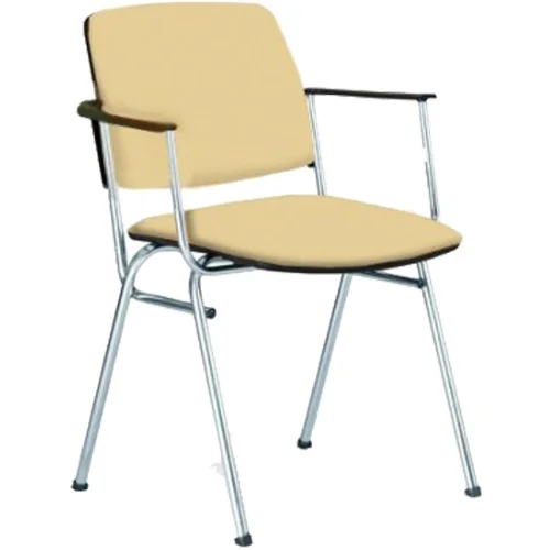 Chair Isit Arm Chrome eco leather beige, 1000000000020070