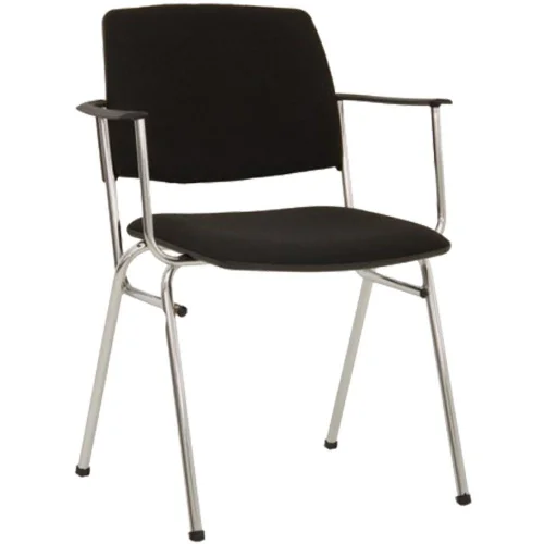 Chair Isit Arm Chrome eco leather black, 1000000000020071