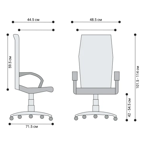 Chair Neo II GTP with armrests graphite, 1000000000020326 03 
