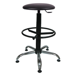 Stool Lift Chrome Ring Base eco leather