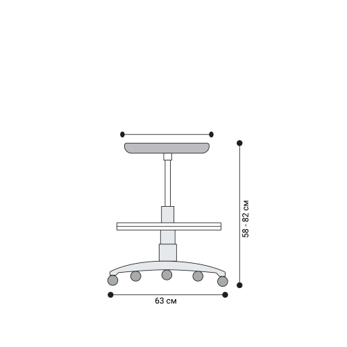 Табуретка Lift Chrome Ring Base еко кожа, 1000000000020871 02 