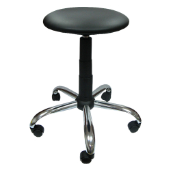Stool Lift Chrome eco leather black