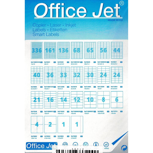 Labels Office Jet 210/297 A4 cb 1l 100sh, 1000000000021403 02 