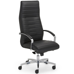 Стол Lynx steel естествена кожа черен