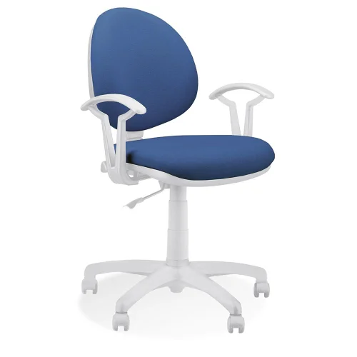 Chair Smart White fabric blue, 1000000000022012