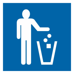 Self-adhesive sign Waste place