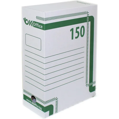 Кутия архивна карт OkOffice 35/25/15 бял, 1000000000022712