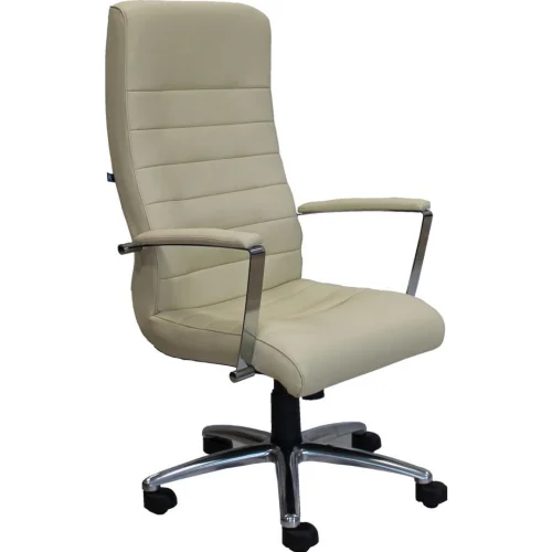 Chair Florida steel eco leather beige, 1000000000023520